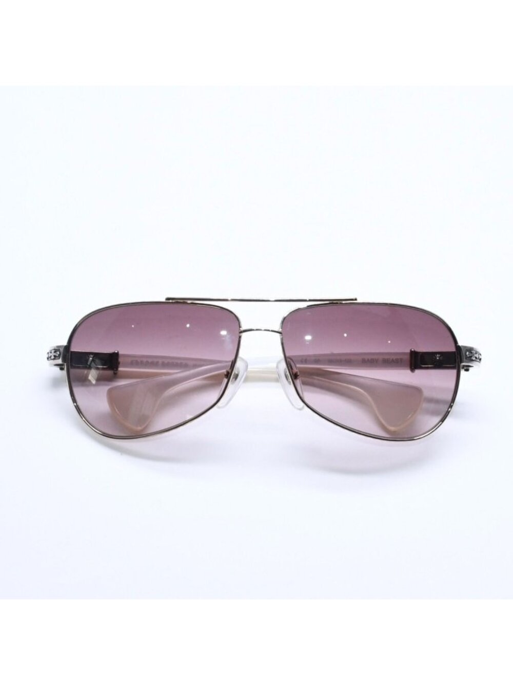 Chrome Hearts Baby Beast Teardrop Sunglasses White Gold Eyewear